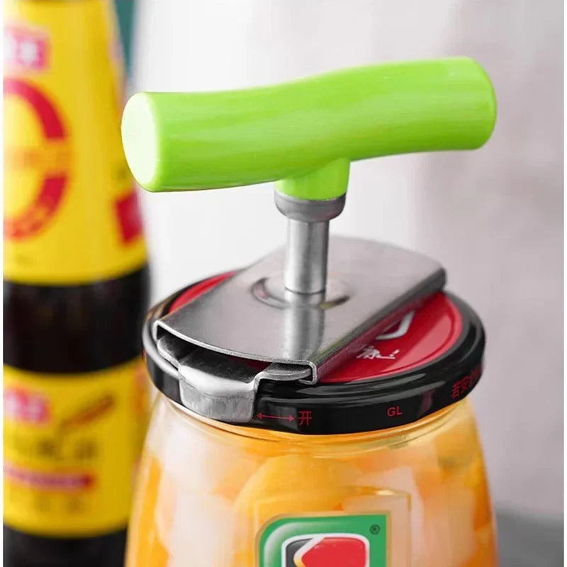 Adjustable Stainless Steel Jar and Lid Opener - Versatile Kitchen Gadget for Bottles, Wine, Beer, and Cans