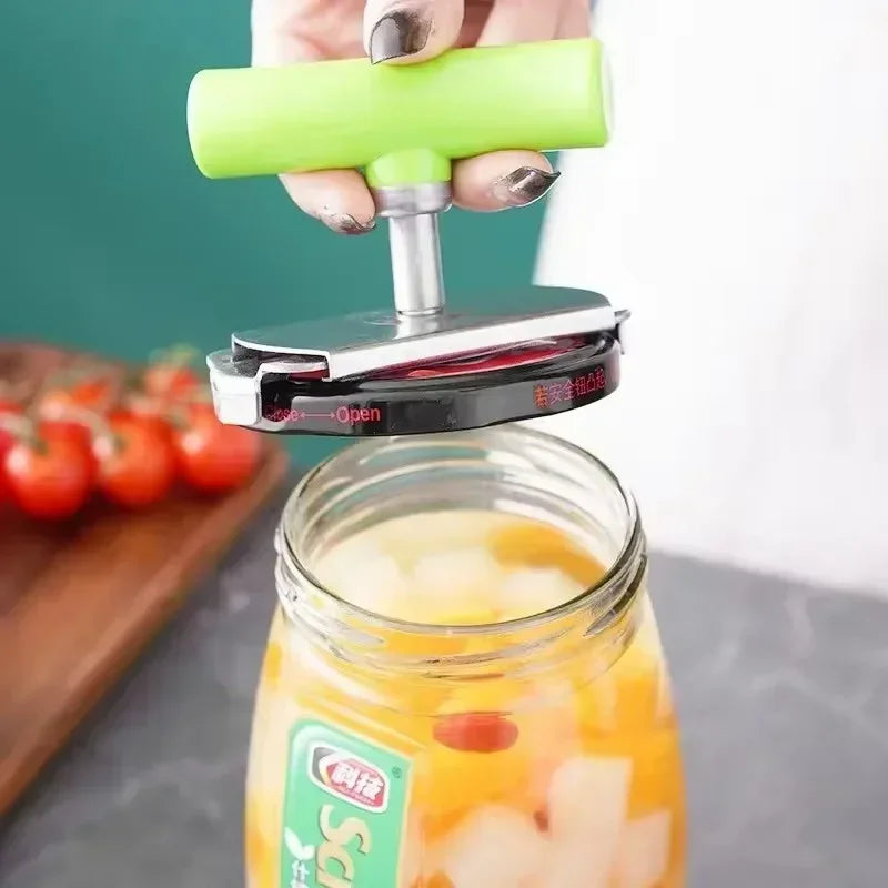 Adjustable Stainless Steel Jar and Lid Opener - Versatile Kitchen Gadget for Bottles, Wine, Beer, and Cans